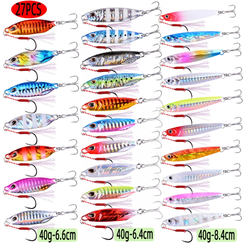 27PCS Mix Metal Jigs Fishing L - Fishing Lure Spoon 评论和价格