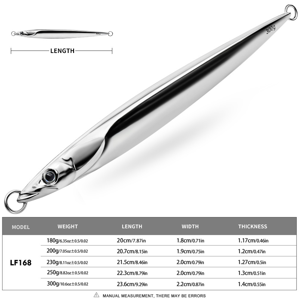 LHFSH 180g-300g Metal Jigging  - Fishing Lure Spoon 评论和价格
